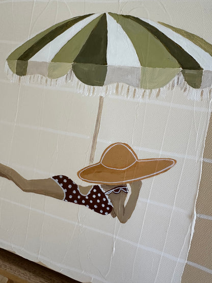 ‘In Thought - Olive’ Original Mini