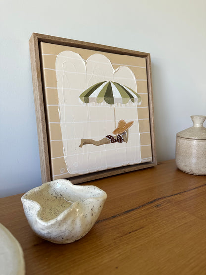 ‘In Thought - Olive’ Original Mini